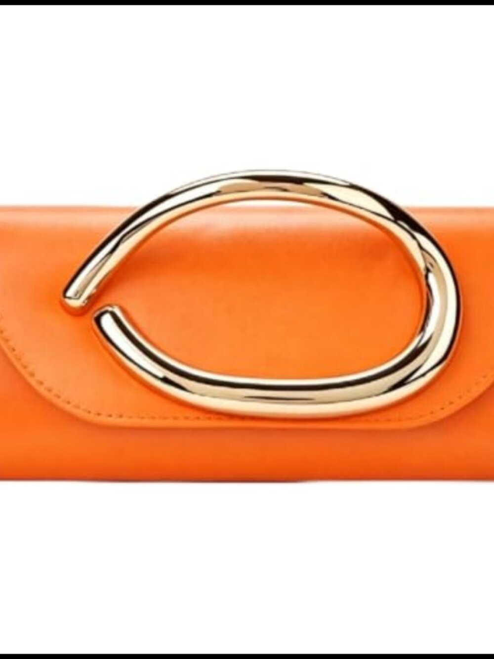 PU Leather Evening Clutch with Chain & Metal Handle Formal Bag
